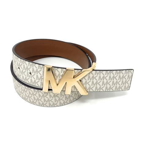 michael kors mens logo leather belt|Michael Kors reversible leather belt.